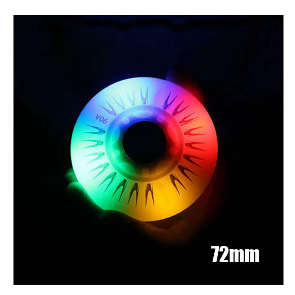PCS Flash Inline Skate Wheels A LED Lighting Skating Wheel Flash Wheels Sliding Roller Skating Shoes mm mm mm mm
