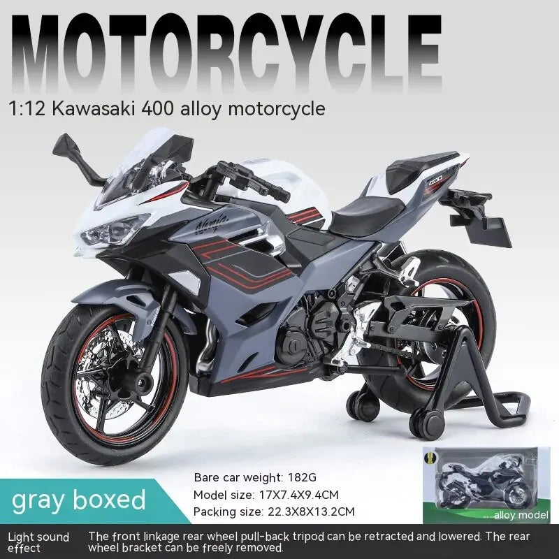Kawasaki Motorcycle Die-Cast Model - Sound & Light Effects - Authentic Details - Fun For Kids & Motorcycle Lovers