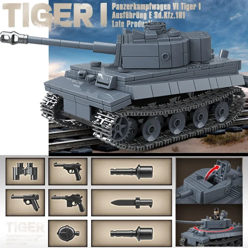 Ww Military Classic Model Tiger Leopard Kv- Kv- Is- Heavy Tank Collection Model Building Blocks Bricks