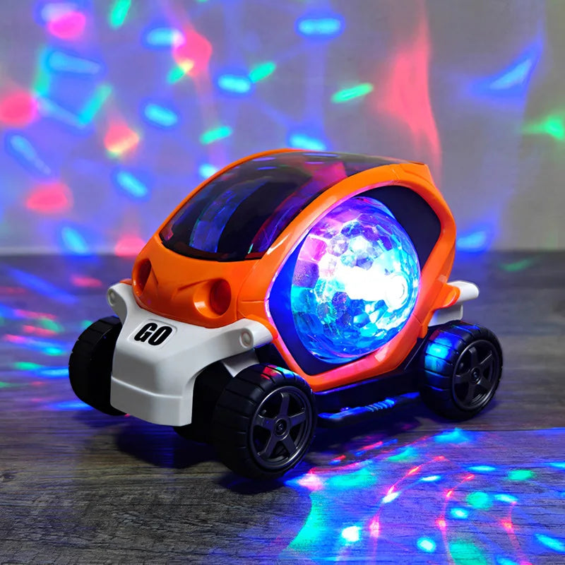 Electric Toy Car Flashing Lights Music & Rotation for Kids