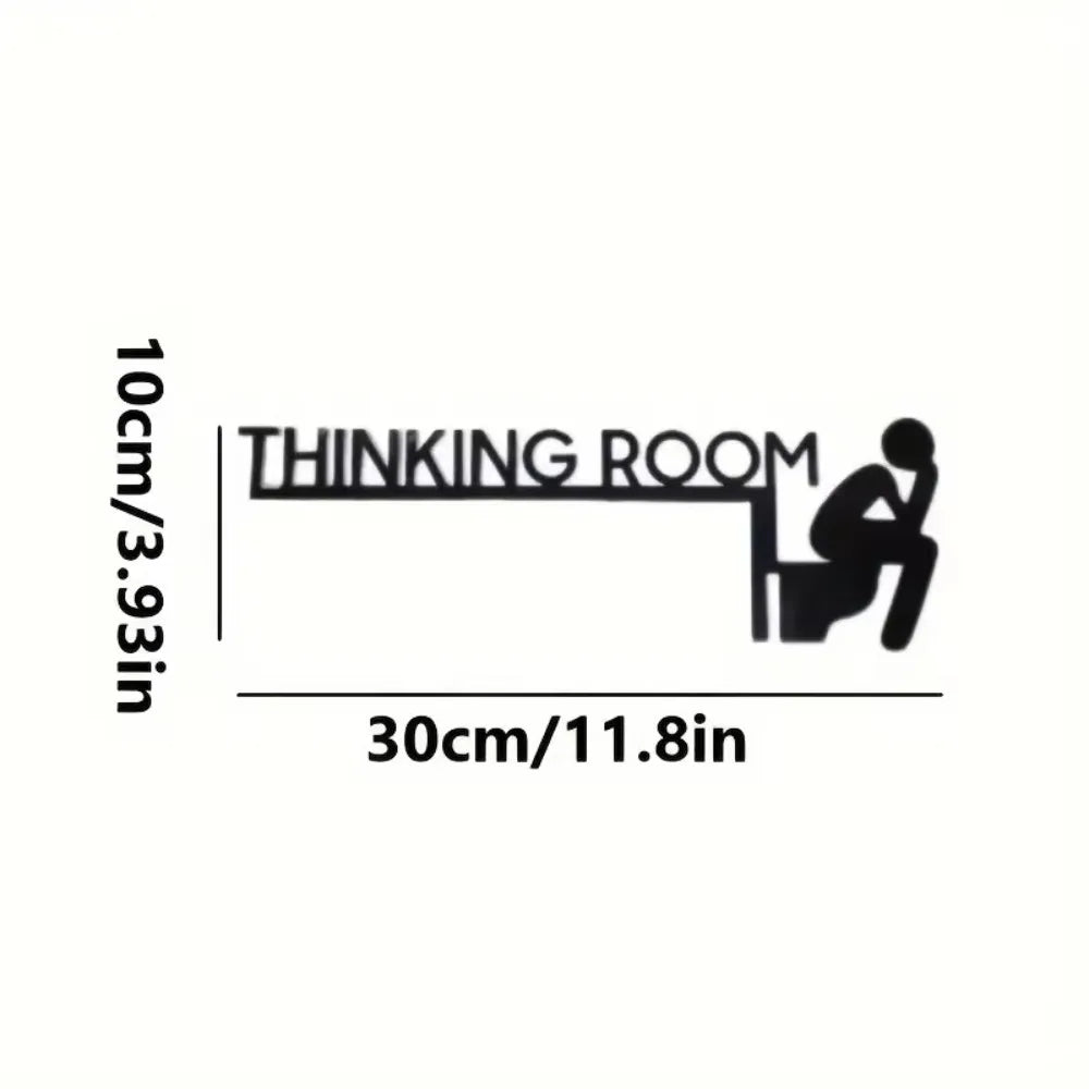 1pc Modern Metal Toilet Door Sign - Stylish Thinking Room Wall Sculpture - Home Decor Artwork - Decorative Door Frame Pendant - Zecs shopping