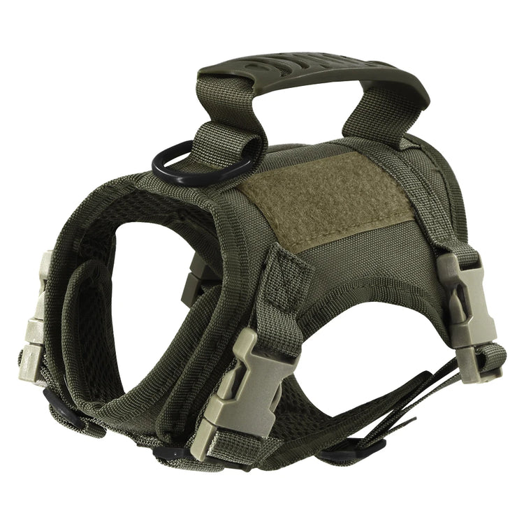 Tactical Puppy Harness Leash For Small Dogs Cats Adjustable Kitten Vest For Military Service Dog Working Training Walking - Zecs shopping