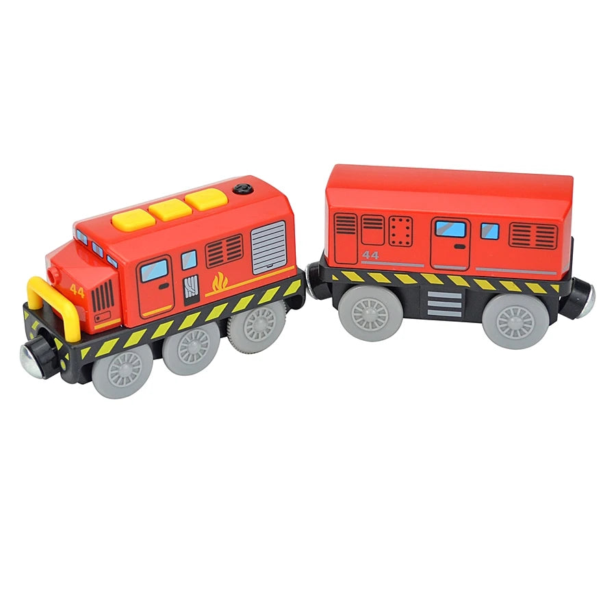 Magnetic Electric Train Set Wooden Track Locomotive with Carriages for Kids