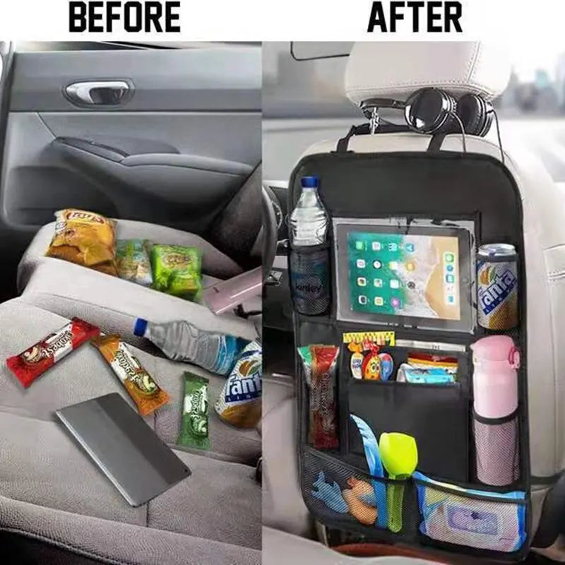 Car Backseat Organizer Multi-Pocket Storage with Tablet Holder for Kids & Road Trips