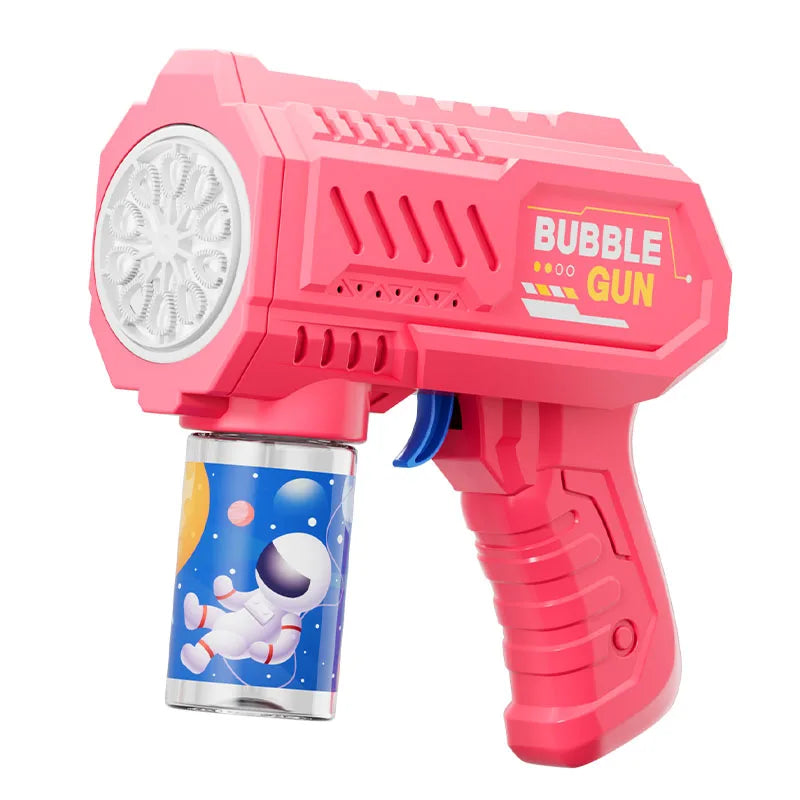 One Pack Of Childrens Launcher Handheld Portable Electric Automatic Bubble Gun LED Light For Boys And Girls