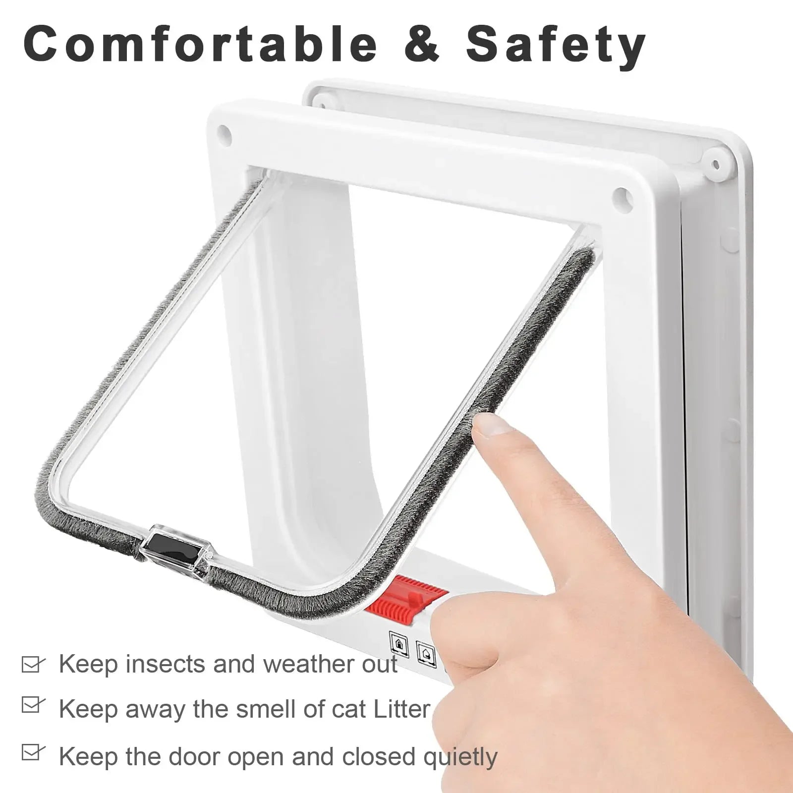 Cat Flap Door Magnetic Pet Door with Way Lock for Cats Controllable ABS Plastic Gate Puppy Kitten Safety in&out Pet Doors Kit