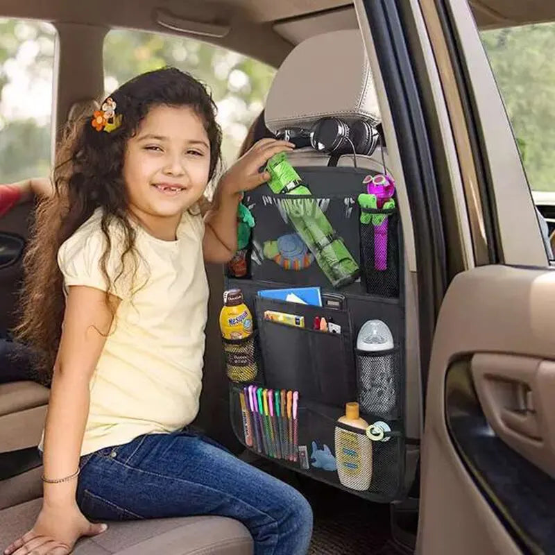 Car Backseat Organizer Multi-Pocket Storage with Tablet Holder for Kids & Road Trips