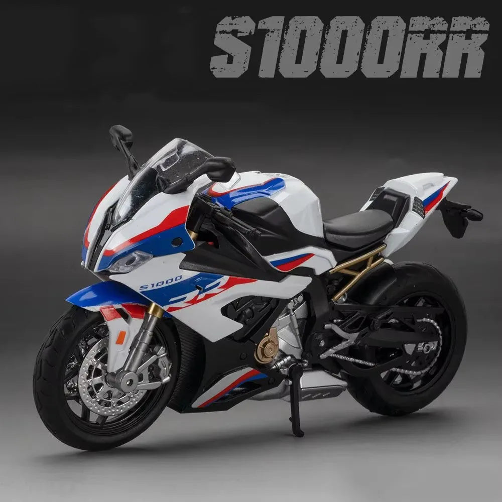Kawasaki Ninja HR Diecast Motorcycle Alloy Miniature Model with Lights for Kids