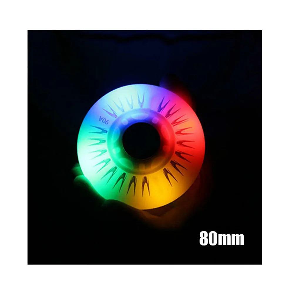 PCS Flash Inline Skate Wheels A LED Lighting Skating Wheel Flash Wheels Sliding Roller Skating Shoes mm mm mm mm