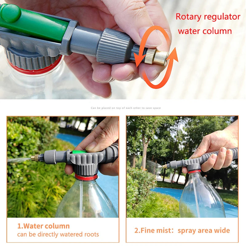Watering Irrigation High Sprayer Water Pressure Flower Garden Gun Sprayer Head Juice Bottles Interface Plastic Trolley Spray - Zecs shopping