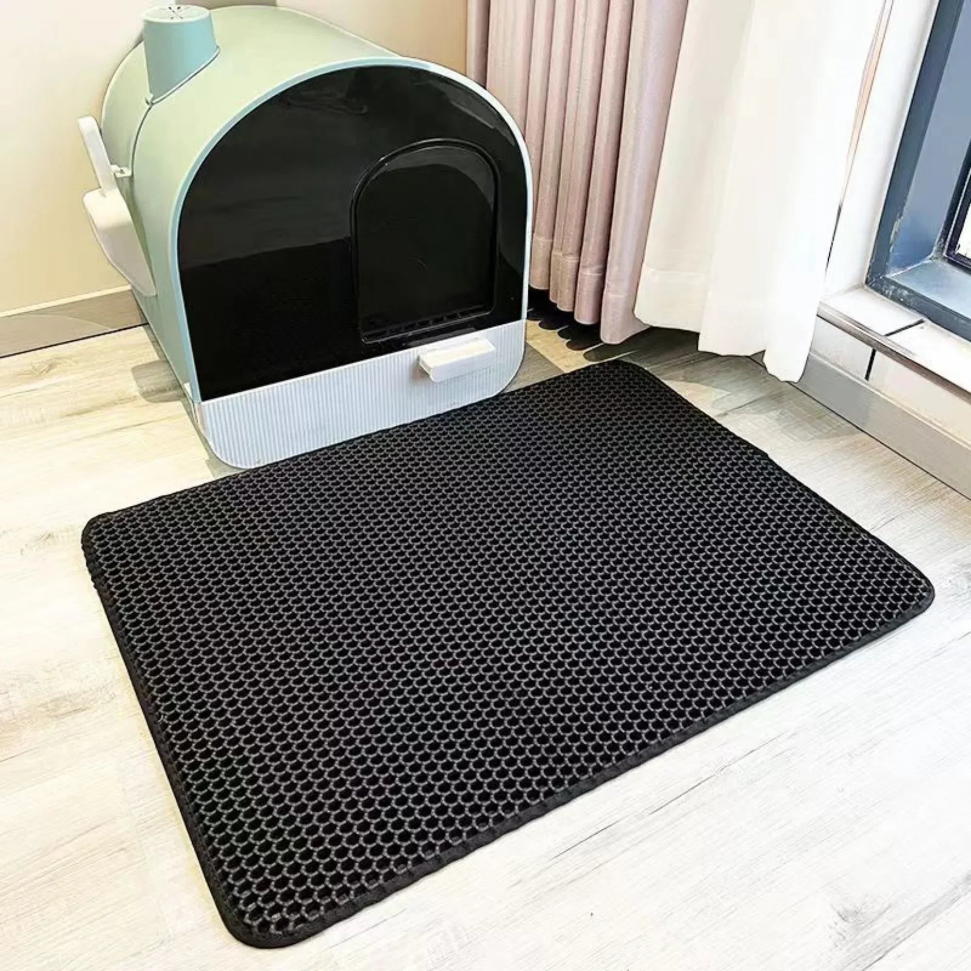 Extra Large Cat Litter Mat Heavy Duty Waterproof 2 Layer Non Slip Washable Pet Floor Protector Litter Box Sand Stopper - Zecs shopping
