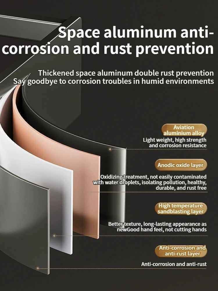 Aluminum kitchen rack kitchen shelf toilet storage no drill hanging rack bathroom organizer hang on the wall kitchen