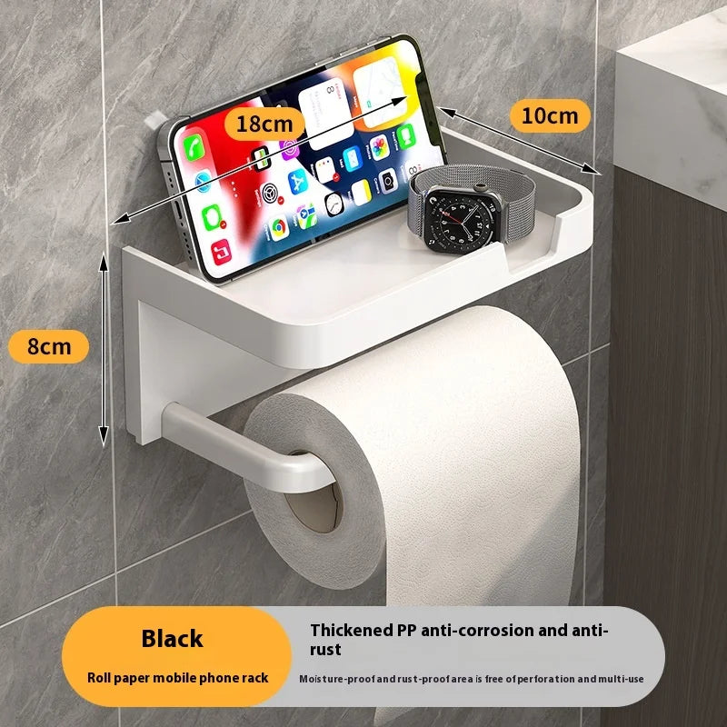 Toilet Paper Holder Plastic Storage Rack Kitchen Towel Placement Of Seasoning Bottles Bathroom Wall Roll Of Paper Phone Storage
