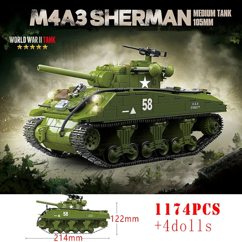 Ww Military Classic Model Tiger Leopard Kv- Kv- Is- Heavy Tank Collection Model Building Blocks Bricks