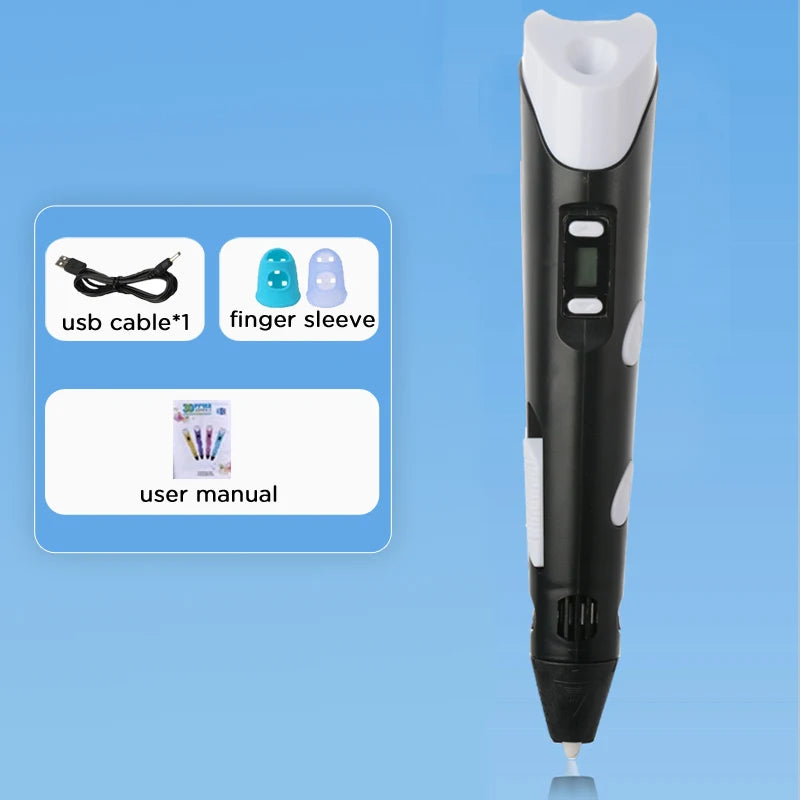 D Pen Drawing Printing Pen With LCD Screen Compatible PLA Filament Toys Safe Paiting for Children DIY Christmas Birthday Gift
