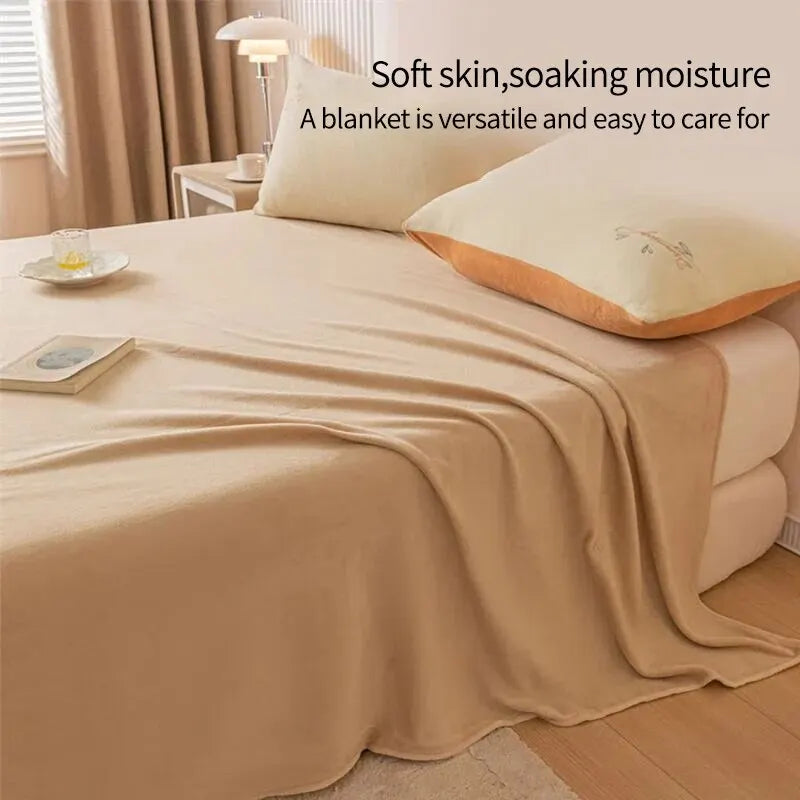 Extra Soft Flannel Blanket Thickened Nap Air Conditioning Blanket - Zecs shopping