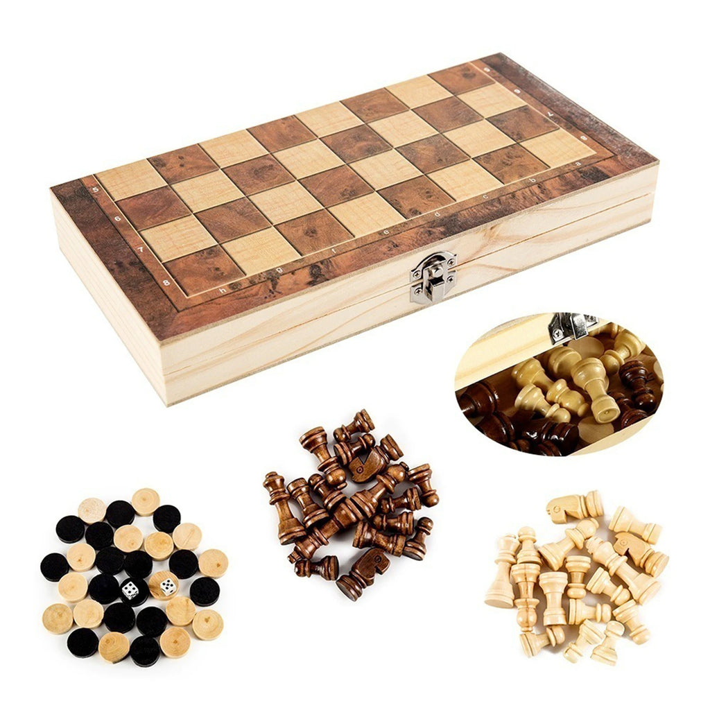 in Foldable International Chess Folding Wooden Portable Chess Game Board Wooden Chess Board for Adults High-end Gift