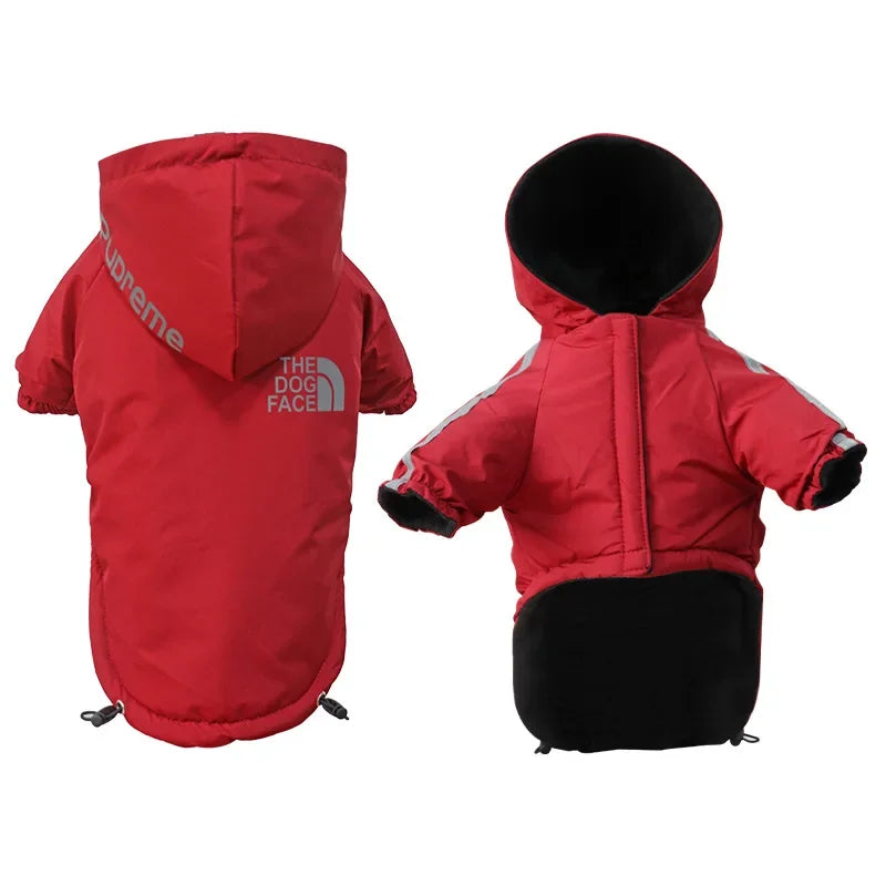 Pet Clothes Autumn Winter Pet Dog Reflective Waterproof Warm Coat Cotton Hooded Jacket FOR Small Medium Dog Clothes - Zecs shopping