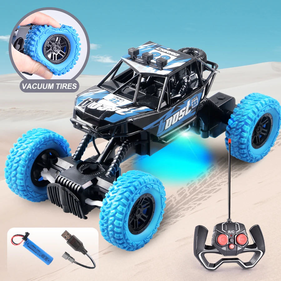 Remote Control Off-Road Car Flashing Lights Rubber Wheels Perfect Christmas Gift for Kids