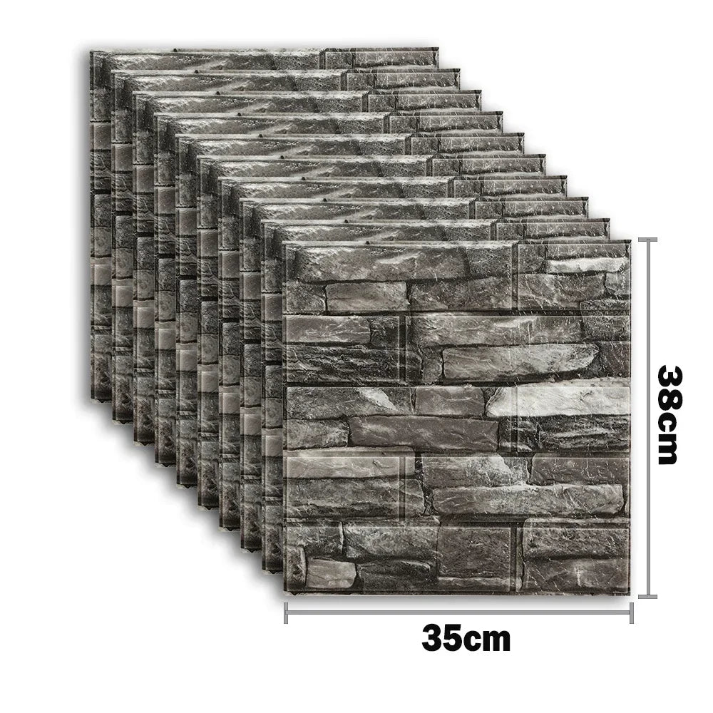 pcs Self Adhesive Decor D Foam Wall Stickers Pane Room Waterproof peel and stick Brick Wallpaper for Interior Decoration