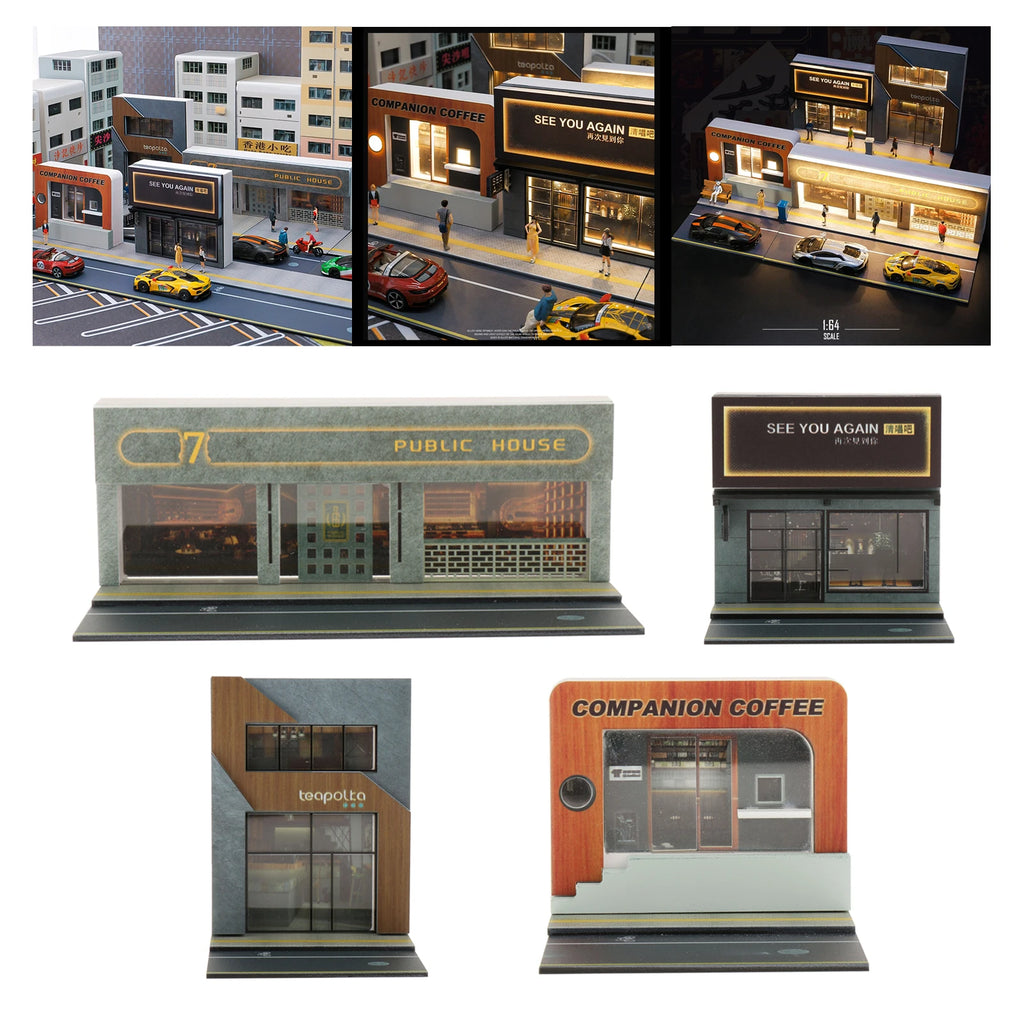 City Street Diorama LED Parking Lot & Building Display Model
