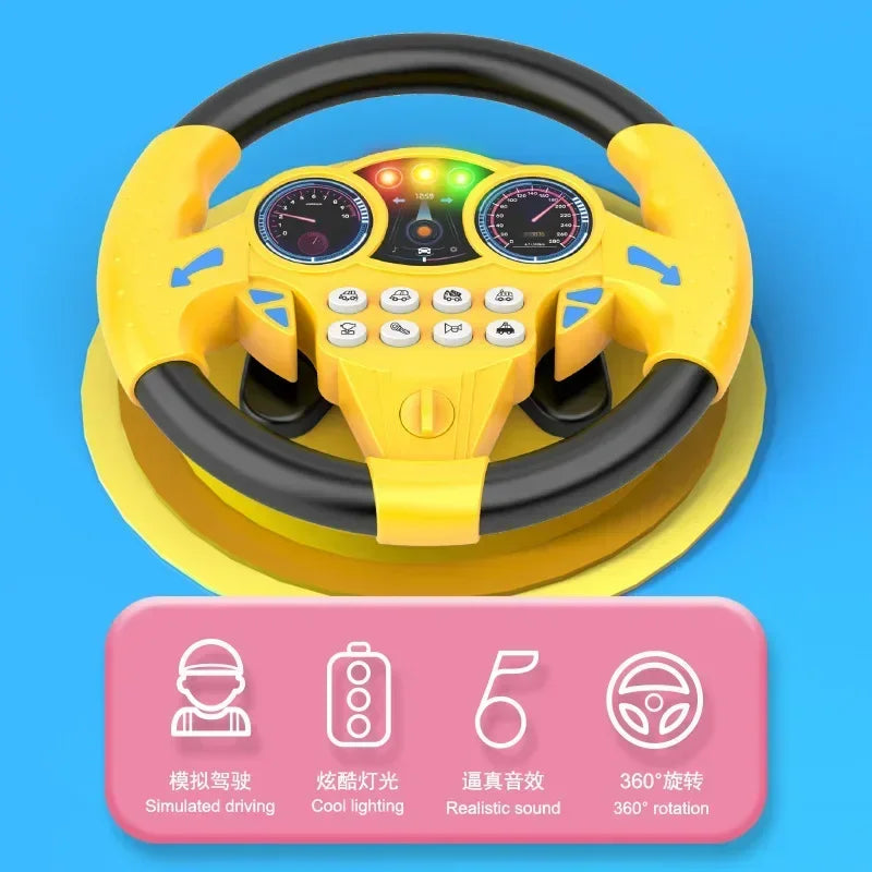 Baby Steering Wheel Toy Shining Simulation & Educational Fun for Kids