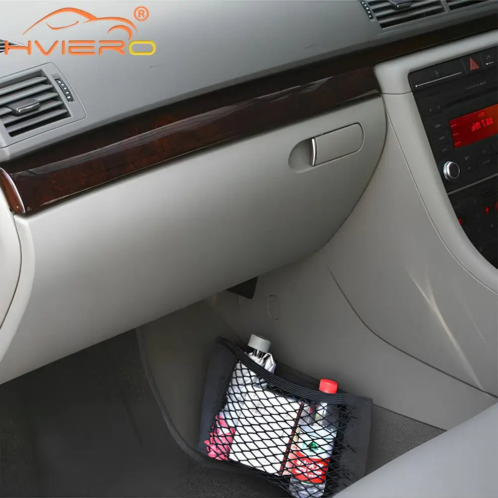 Car Back Rear Trunk Organizer Net Mesh Seat Elastic String Magic Sticker Universal Storage Bag Pocket Auto Accessories Put Paper - Zecs shopping