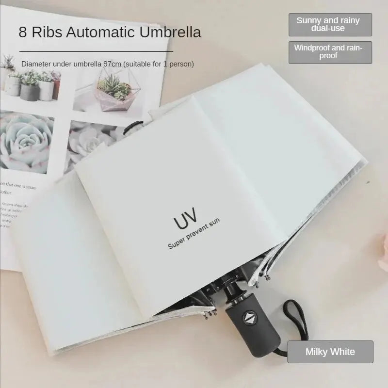1pc Mini Folding Automatic Umbrella Portable Windproof Light Children Parasol Umbrella Anti UV Rain Sun Umbrella - Zecs shopping