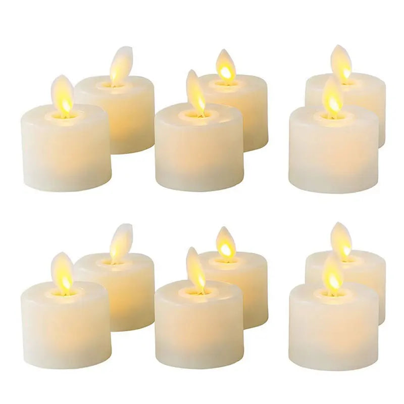 4 or 6 Flameless Moving Wick Candles With Remote Control Realistic Christmas Church Wedding Fake Electronic Candle LED Wedding - Zecs shopping