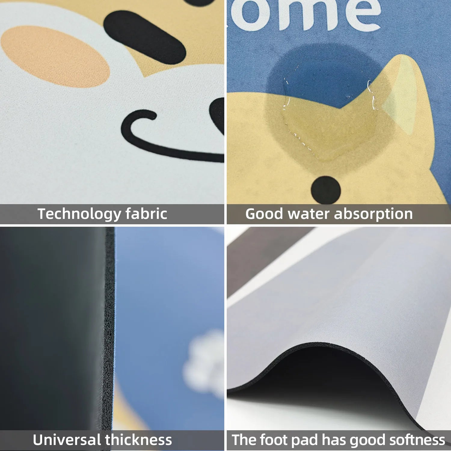 Cartoon Bathroom Soft Diatomaceous Mud Floor Mat, Bathroom Absorbent Foot Mat, Toilet Sink, Bedroom Mat, Carpet - Zecs shopping