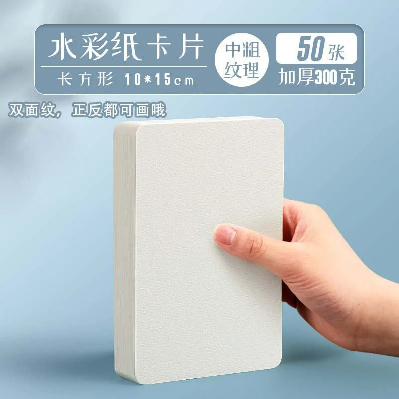 Watercolor paper postcard g fine art painting square round watercolor paper in coarse grain wood pulp blank cardboard