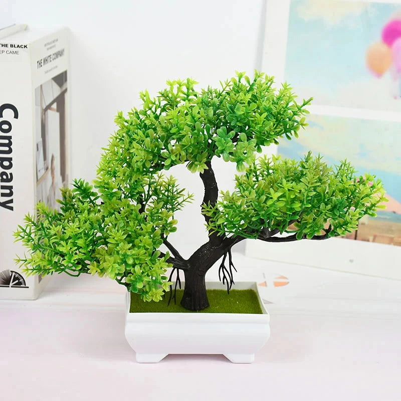Artificial Plants Bonsai Small Tree Pot Fake Plant Flowers Potted Ornaments For Home Room Table Decoration Hotel Garden Decor - Zecs shopping