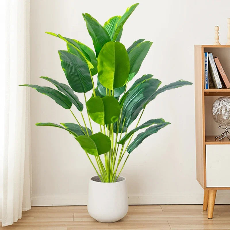 1pc Artificial Plants Large Tropical Palm Tree Fake Banana Plants Leaves Real Touch Plastic Monstera For Home Garden Party Decor - Zecs shopping