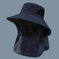 Summer UV Protection Fishing Hat – Wide Brim Neck Flap Sun Hat for Hiking & Camping