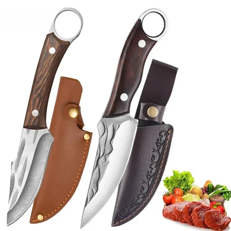 Utility Knife Butcher Boning Barbecue Knife Slicing Meat Fruit Chicken Steak Knife Wood Handle Kitchen Knives Chef Cooking Tools