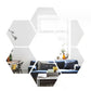 6/12pcs 3D Hexagon Mirror Wall Sticker Rose Gold DIY TV Background Living Room Stickers Wall Decor Bedroom Bathroom Home Decor - Zecs shopping
