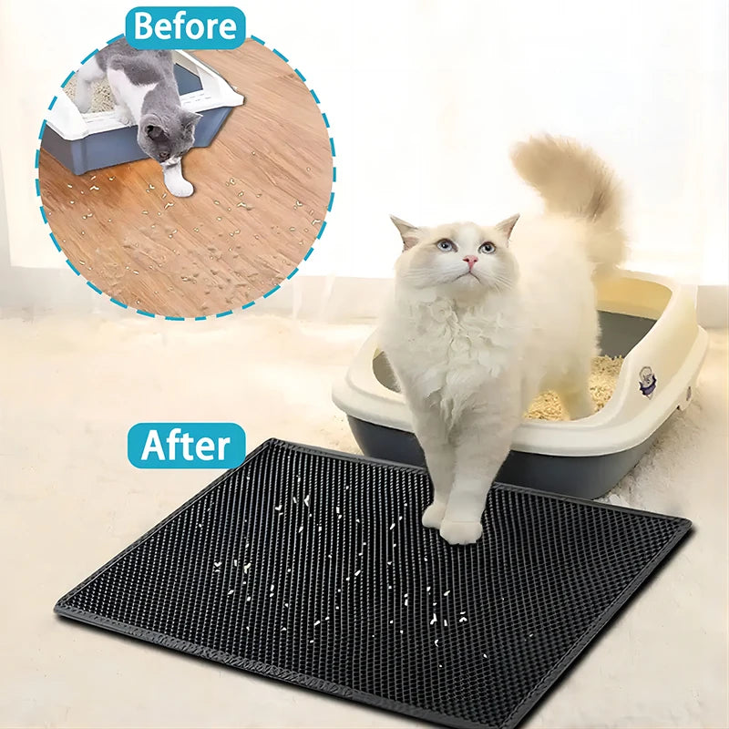 EVA Double Layer Cat Litter Pad Waterproof Non-slip Sand Basin Filter Kitten Dog Washable Easy Cleaning Pet Accessories - Zecs shopping