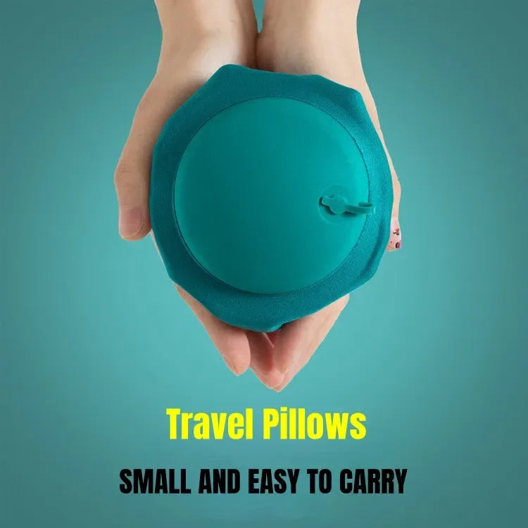 U-Shaped Inflatable Travel Pillow Portable Air Neck Support Cushion Comfortable Sleeping Press to inflate pillow - Zecs shopping
