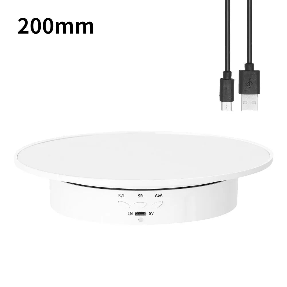 Speeds Electric Rotating Display Stand Mirror Degree Turntable Jewelry Holder BatteryUSB Power for Photography Shooting