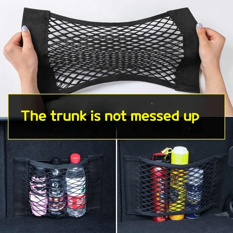 Luggage Storages Car Trunk Storage Bag Double Stretch Velcro Car Storage Net Bag Mesh Storages Net Bag Car Net - Zecs shopping