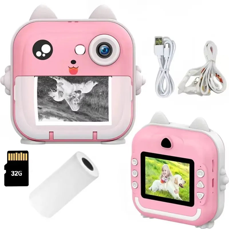Kids Instant Print Camera P HD Mini Digital Camera with Thermal Paper Printing