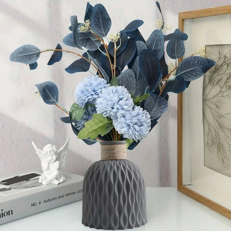 1/2Pcs Water Ripple Vase Rope Plastic Flower Pot Arrangement Modern Nordic Style Home Living Room Desktop Decoration Ornament - Zecs shopping