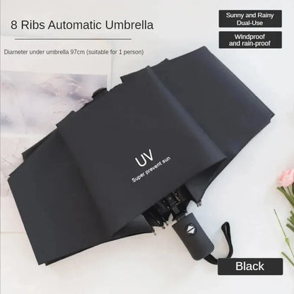 1pc Mini Folding Automatic Umbrella Portable Windproof Light Children Parasol Umbrella Anti UV Rain Sun Umbrella - Zecs shopping