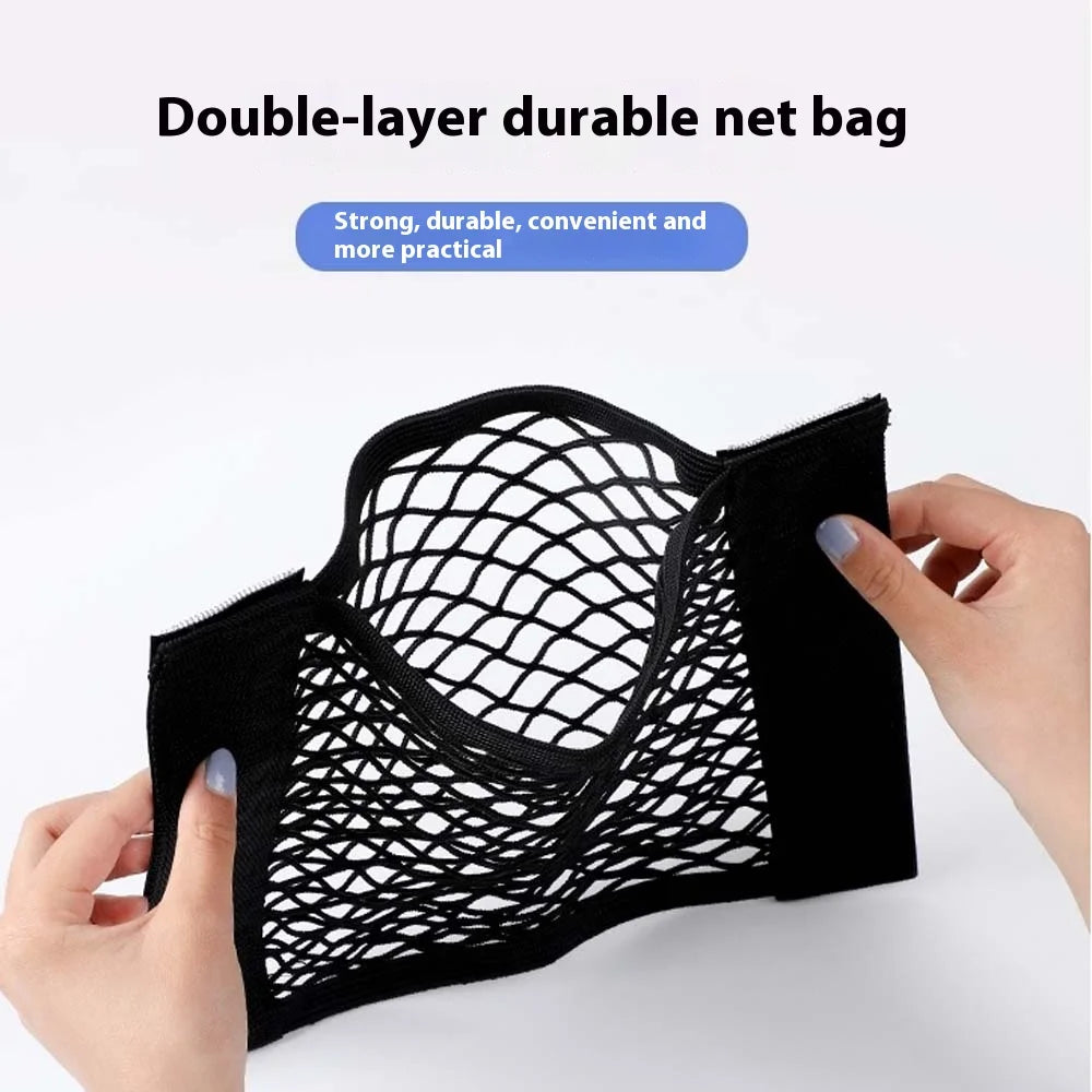 Luggage Storages Car Trunk Storage Bag Double Stretch Velcro Car Storage Net Bag Mesh Storages Net Bag Car Net - Zecs shopping