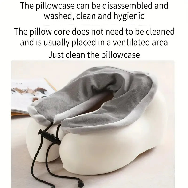 Ergonomic Memory Sponge U-shaped Travel Pillow - Adjustable, Double sided Neck Support Pad, Suitable for Comfortable Sleep on Pl - Zecs shopping