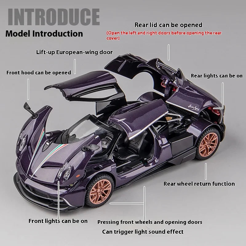 Pagani Huayra Alloy Car Lights Sound & Spring Action