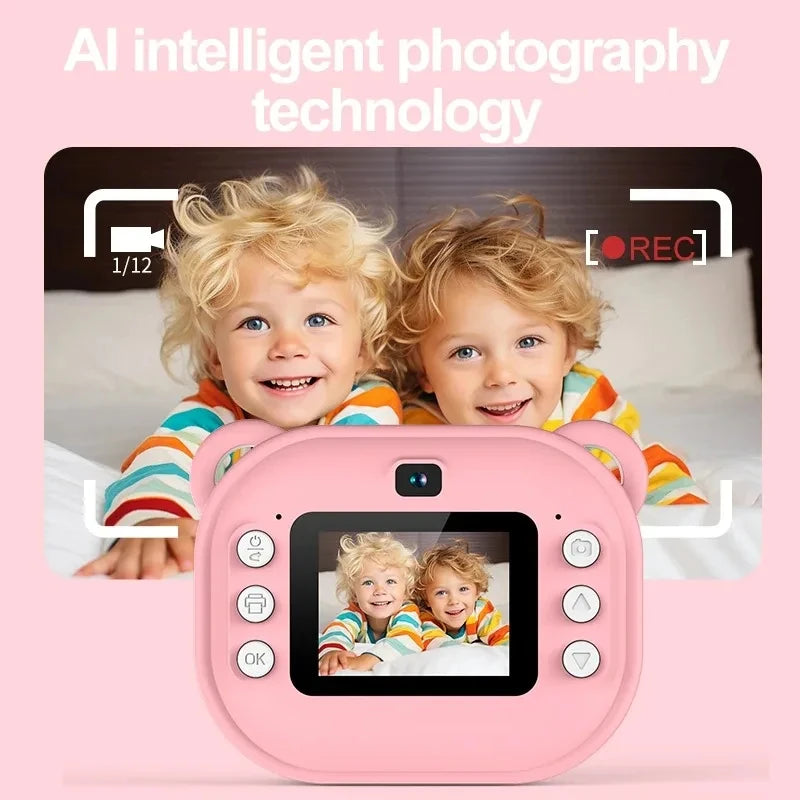 Kids Digital Instant Camera Thermal Photo & Video Toy with GB Memory