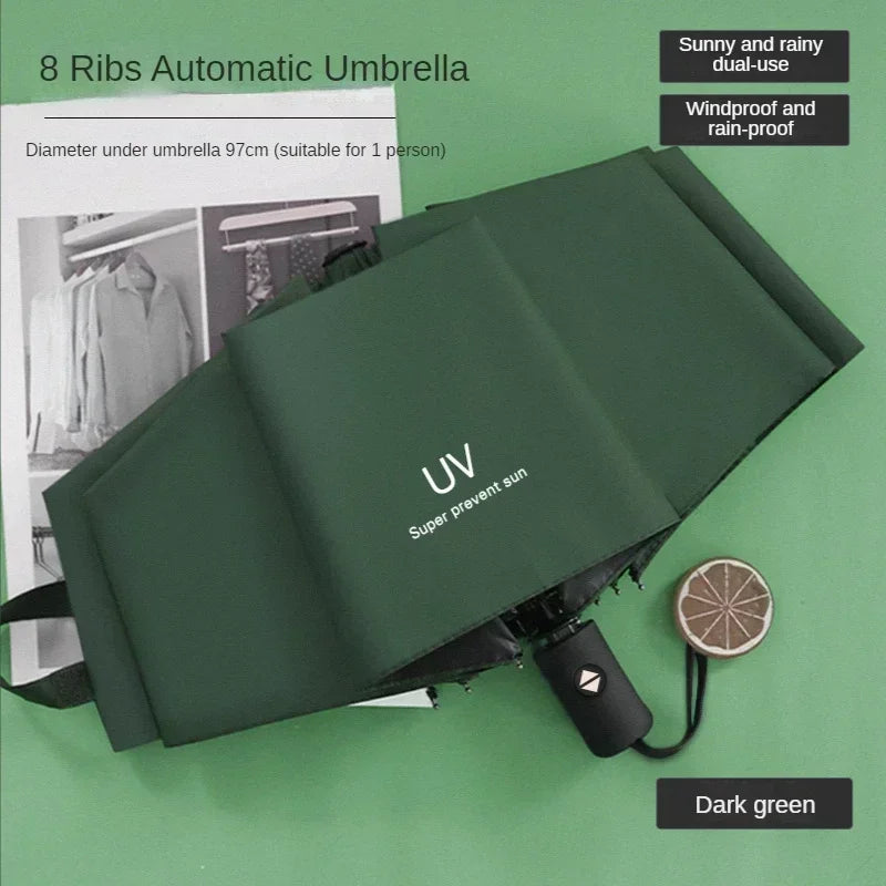 Mini Folding Automatic Umbrella Anti UV Rain Sun Umbrella Fashion Portable Windproof Light Women Men Children Parasol Umbrella - Zecs shopping