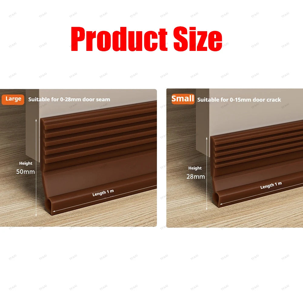 mm Height Door Seal Strip Flexible Soft TPE Under Door Weatherstrip M Self-Adhesive Dustproof Windproof Stripping