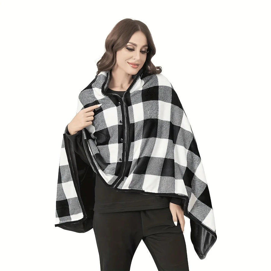 1pc Wearable Blankets Shawl Blanket Flannel Lazy Casual Office Blanket - Zecs shopping
